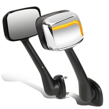 Load image into Gallery viewer, 08-17 Freightliner Cascadia Hood Mirror w/ Sequential LED Chrome