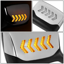 Load image into Gallery viewer, Hood Mirror - 11-21 Kenworth T680 / 13-21 Peterbilt 579 / 11-18 Peterbilt 587 Manual Chrome Amber LED Arrow