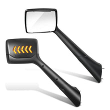 Load image into Gallery viewer, 2013-2021 Peterbilt 579/587 Kenworth T680 Chevron Arrow Style LED Turn Signal Hood Mirror - Black