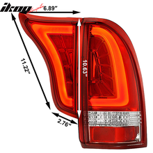 Load image into Gallery viewer, 2005-2015 Toyota Tacoma RC Red Lens Chrome Housing LED Tail Lights 4PC