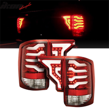 Load image into Gallery viewer, 2014-2019 GMC Sierra CR Style Red Replacement LED Tail Lights Lamps