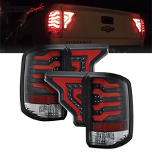 Load image into Gallery viewer, 2014-2019 Chevy Silverado Clear Lens Black Housing LED Tail Lights