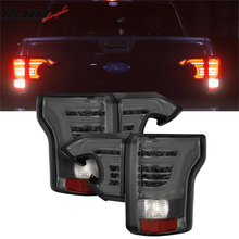 Load image into Gallery viewer, 2015-2017 Ford F-150 Smoke Lens Chrome Housing Sequential Tail Lights