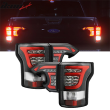 Load image into Gallery viewer, 2015-2017 Ford F-150 Clear Lens Black Housing Sequential Tail Lights