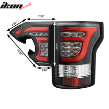Load image into Gallery viewer, 2015-2017 Ford F-150 Clear Lens Black Housing Sequential Tail Lights
