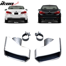 Load image into Gallery viewer, 2011-2016 BMW 5 F10 F11 F18 Chrome Exhaust Muffler Tip Stainless Steel