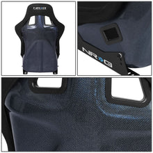 Load image into Gallery viewer, Universal NRG Black Fabric Blue Carbon Bucket Racing Seat Large