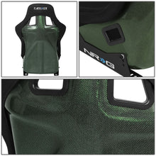 Load image into Gallery viewer, Bucket Racing Seat Large Fiberglass Carbon Fiber Black Green