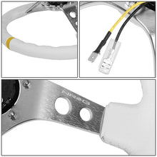 Load image into Gallery viewer, Universal 350MM Deep Dish Steering Wheel White Leather Silver Center