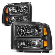 Load image into Gallery viewer, 99-04 Ford Super Duty One Piece Headlight Set Black Housing