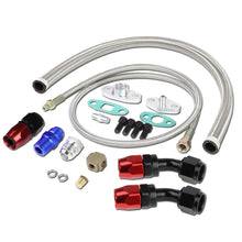 Load image into Gallery viewer, Oil Feed Lines Kit Stainless Steel 40" with 10AN Return Drain Line