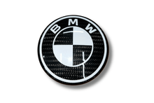 Load image into Gallery viewer, BMW Roundel Emblem Covers - Full Carbon Fiber Black and White Style