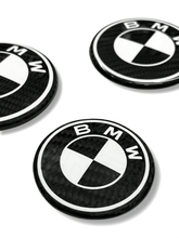 Load image into Gallery viewer, BMW Roundel Emblem Covers - Full Carbon Fiber Black and White Style