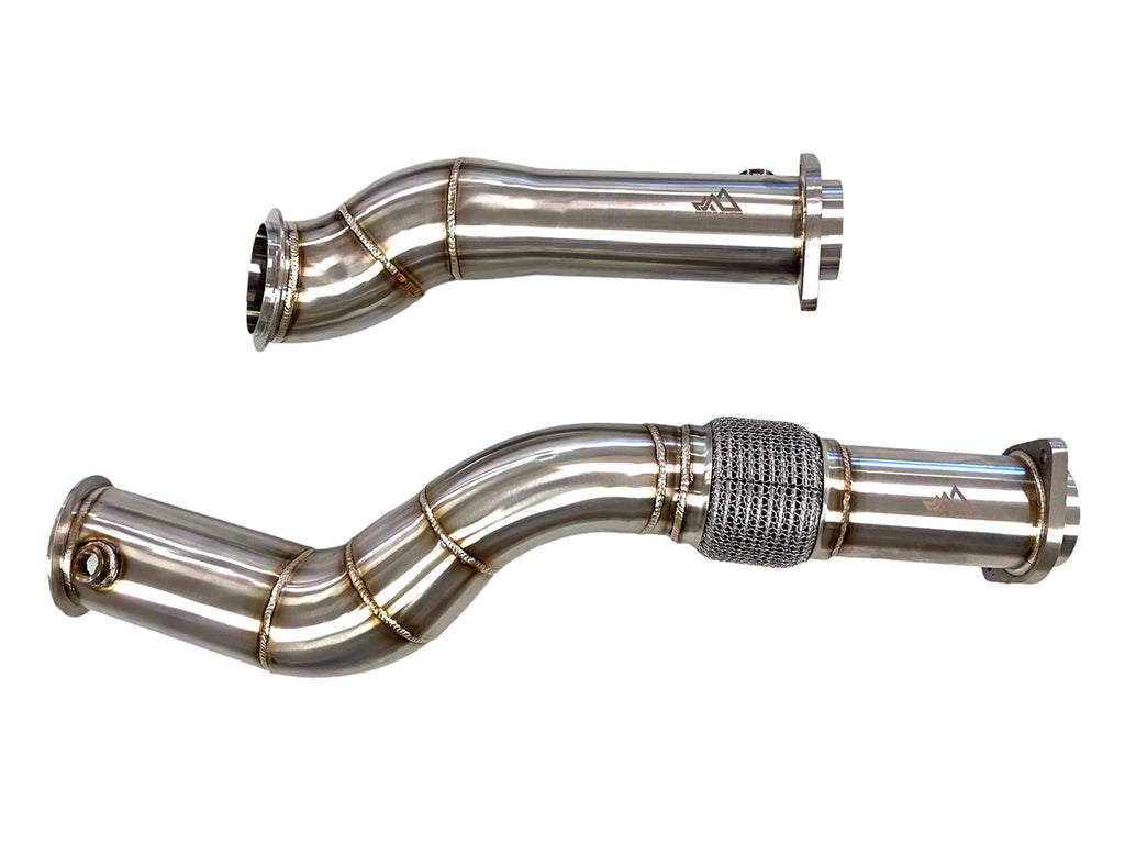 MAD S58 3.5" Fat Boy Downpipes M2 M3 M4 G80 G82 G83 W/ Flex Section