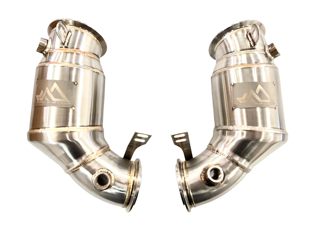 MAD F90 M5 F92 M8 Downpipes S63R Primary Catted 200 cell