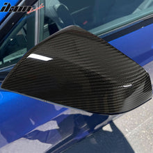 Load image into Gallery viewer, 2021-2025 Tesla Model S OE Gloss Black Mirror Covers Dry Carbon Fiber