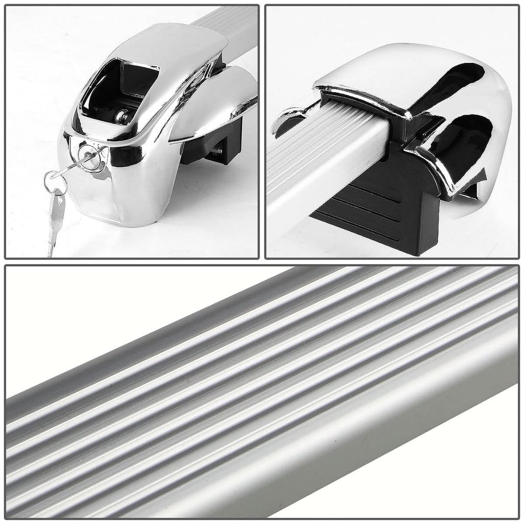 Universal 54" Aluminum Square Roof Rack Crossbar w/ Lock - Silver