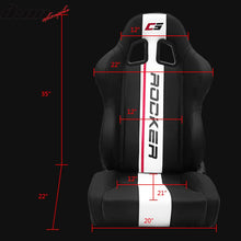 Load image into Gallery viewer, Universal Racing Seat Dual Slider PU Carbon Leather