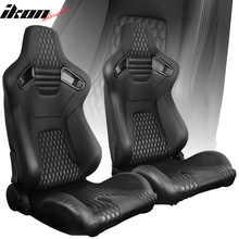 Load image into Gallery viewer, Universal Black Racing Seat with Dual Sliders PU Carbon Leather