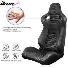 Load image into Gallery viewer, Universal Black Racing Seat with Dual Sliders PU Carbon Leather
