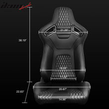 Load image into Gallery viewer, Universal Black Racing Seat with Dual Sliders PU Carbon Leather