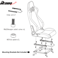 Load image into Gallery viewer, Universal Black Racing Seat with Dual Sliders PU Carbon Leather