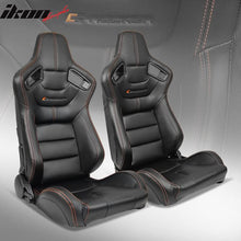 Load image into Gallery viewer, Universal Color Bezel Racing Seat Dual Slider PU Carbon Leather