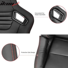Load image into Gallery viewer, Universal Reclinable Bucket Racing Seat Dual Slider PU Carbon Leather