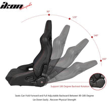 Load image into Gallery viewer, Universal Reclinable Bucket Racing Seat Dual Slider PU Carbon Leather