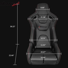 Load image into Gallery viewer, Universal Reclinable Bucket Racing Seat Dual Slider PU Carbon Leather