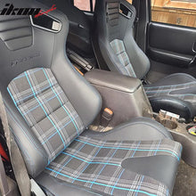 Load image into Gallery viewer, Universal Plaid Racing Seat Dual with Sliders PU Carbon Leather