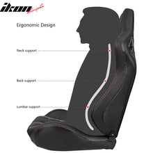 Load image into Gallery viewer, Universal Plaid Racing Seat Dual with Sliders PU Carbon Leather