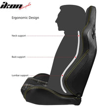 Load image into Gallery viewer, Universal Plaid Racing Seat Dual with Sliders PU Carbon Leather