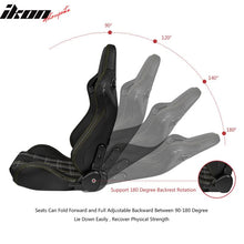 Load image into Gallery viewer, Universal Plaid Racing Seat Dual with Sliders PU Carbon Leather