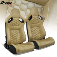Load image into Gallery viewer, Universal X2 Reclinable Honeycomb Racing Seat + Dual Slider PU Leather
