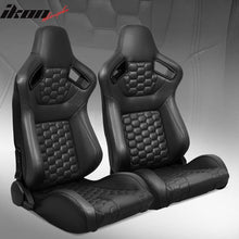 Load image into Gallery viewer, Universal X2 Reclinable Honeycomb Racing Seat + Dual Slider PU Leather