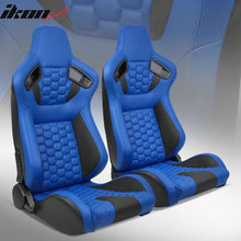 Load image into Gallery viewer, Universal X2 Reclinable Honeycomb Racing Seat + Dual Slider PU Leather