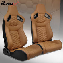Load image into Gallery viewer, Universal X2 Reclinable Honeycomb Racing Seat + Dual Slider PU Leather