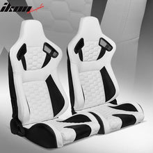Load image into Gallery viewer, Universal X2 Reclinable Honeycomb Racing Seat + Dual Slider PU Leather