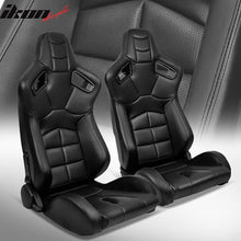 Load image into Gallery viewer, Universal X2 Reclinable Honeycomb Racing Seat + Dual Slider PU Leather