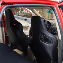 Load image into Gallery viewer, Universal 2x Reclinable Racing Seats Dual Slider Suede PU Carbon Leath