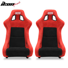 Load image into Gallery viewer, Universal Racing Bucket Seats Slider Suede Left+ Right Black Red