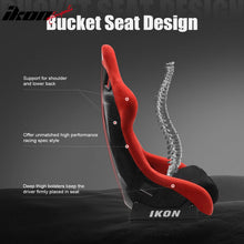 Load image into Gallery viewer, Universal Adjustable Bucket Racing Seats W/4 Point 2" Belt Harness Red