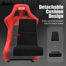 Load image into Gallery viewer, Universal Racing Bucket Seats Slider Suede Left+ Right Black Red