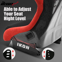 Load image into Gallery viewer, Universal Racing Bucket Seats Slider Suede Left+ Right Black Red