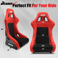 Load image into Gallery viewer, Universal Racing Bucket Seats Slider Suede Left+ Right Black Red