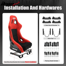 Load image into Gallery viewer, Universal Adjustable Bucket Racing Seats W/4 Point 2" Belt Harness Red