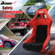Load image into Gallery viewer, Universal Racing Bucket Seats Slider Suede Left+ Right Black Red