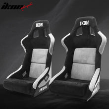 Load image into Gallery viewer, Universal Racing Bucket Seats Slider Suede Left+ Right Silver Black