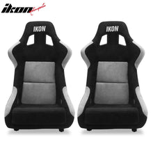 Load image into Gallery viewer, Universal Racing Bucket Seats Slider Suede Left+ Right Silver Black